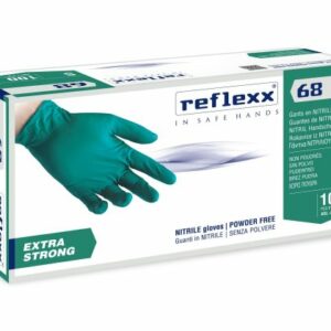 Guanti Nitrile Verdi Senza Polvere Reflexx 68 DPI III DM I 6 Gr 100 Pz