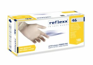 Guanti Lattice Bianchi senza Polvere Reflexx 46 DPI III DM I 5,7 Gr 100 Pz