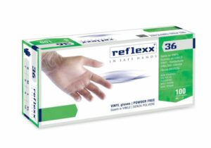 Guanti Vinile Trasparenti senza Polvere Reflexx 36 DPI III DM I 4,2 Gr 100 Pz