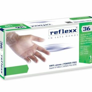 Guanti Vinile Trasparenti senza Polvere Reflexx 36 DPI III DM I 4,2 Gr 100 Pz