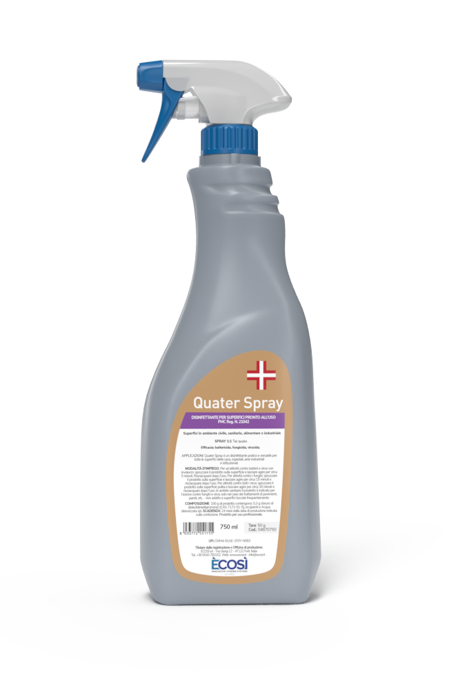 Quater Spray Disinfettante e detergente per superfici